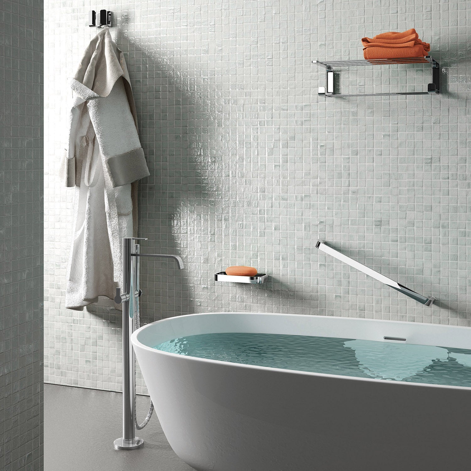  Portasalviette 55 cm in Ottone e Cromall Outline di Gedy - Cromato by CeramicStore | Lo specialista del tuo bagno