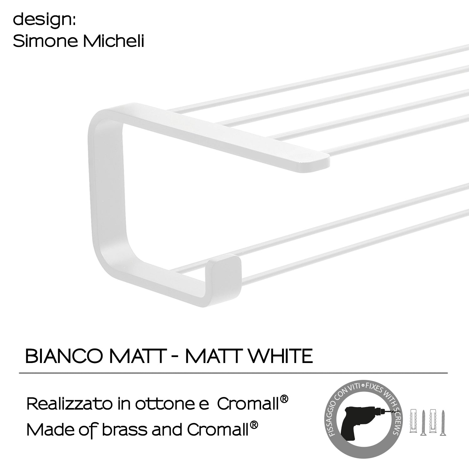  Acciaio Inox e Cromall Outline di Gedy - Bianco Matt by CeramicStore | Lo specialista del tuo bagno