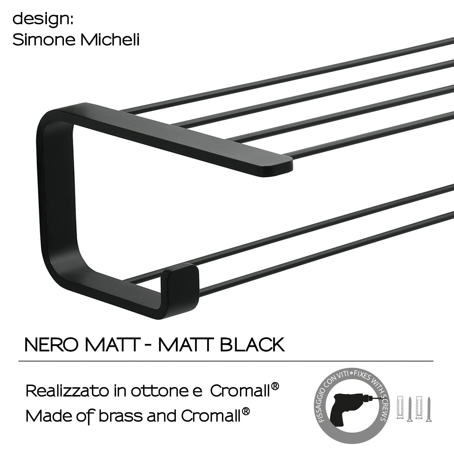  Acciaio Inox e Cromall Outline di Gedy - Nero Matt by CeramicStore | Lo specialista del tuo bagno