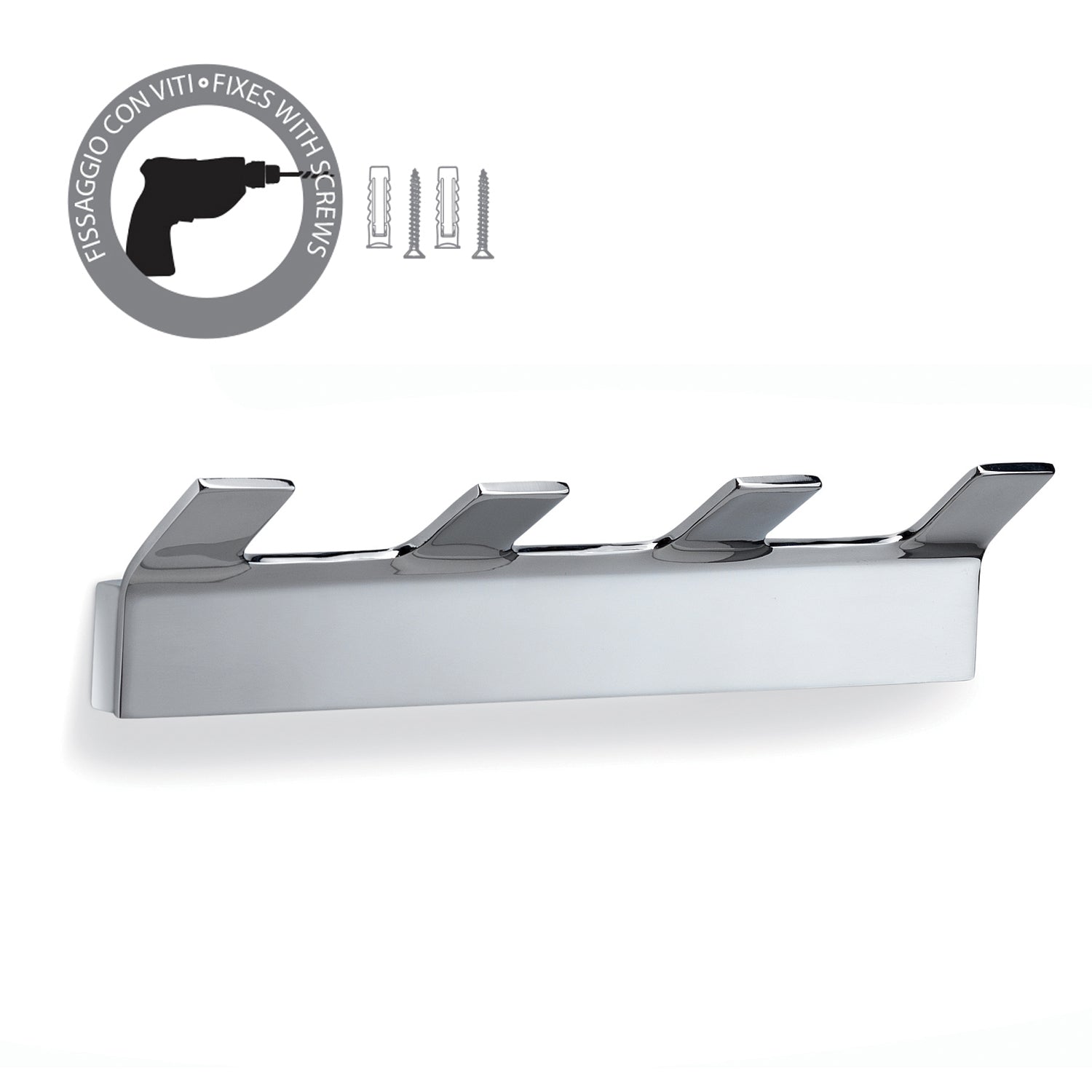  Appendiabiti multiplo in ottone modello Gulliver di Gedy - Cromato by CeramicStore | Lo specialista del tuo bagno