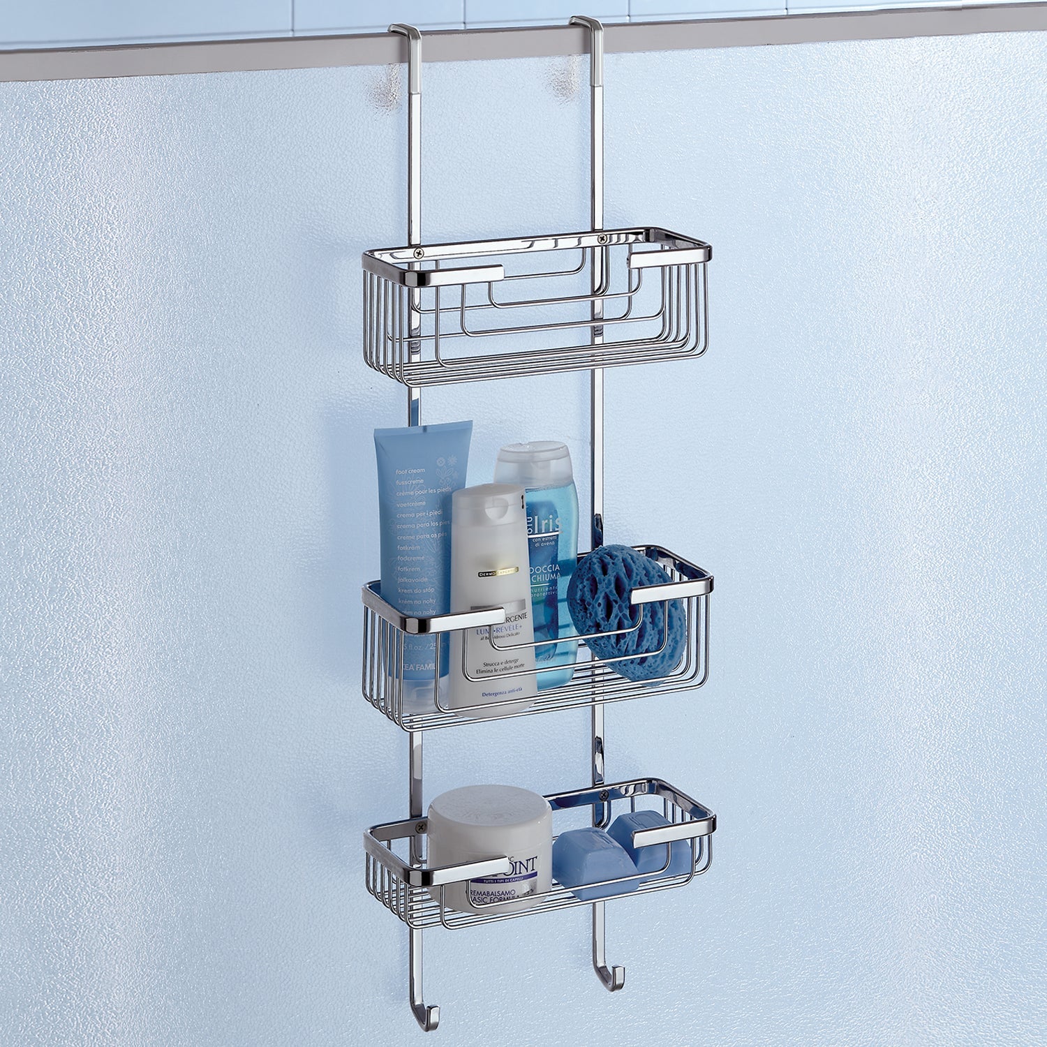  Portaoggetti doccia appendibile a 3 ripiani in Ottone modello Apollo di Gedy - Cromato by CeramicStore | Lo specialista del tuo bagno