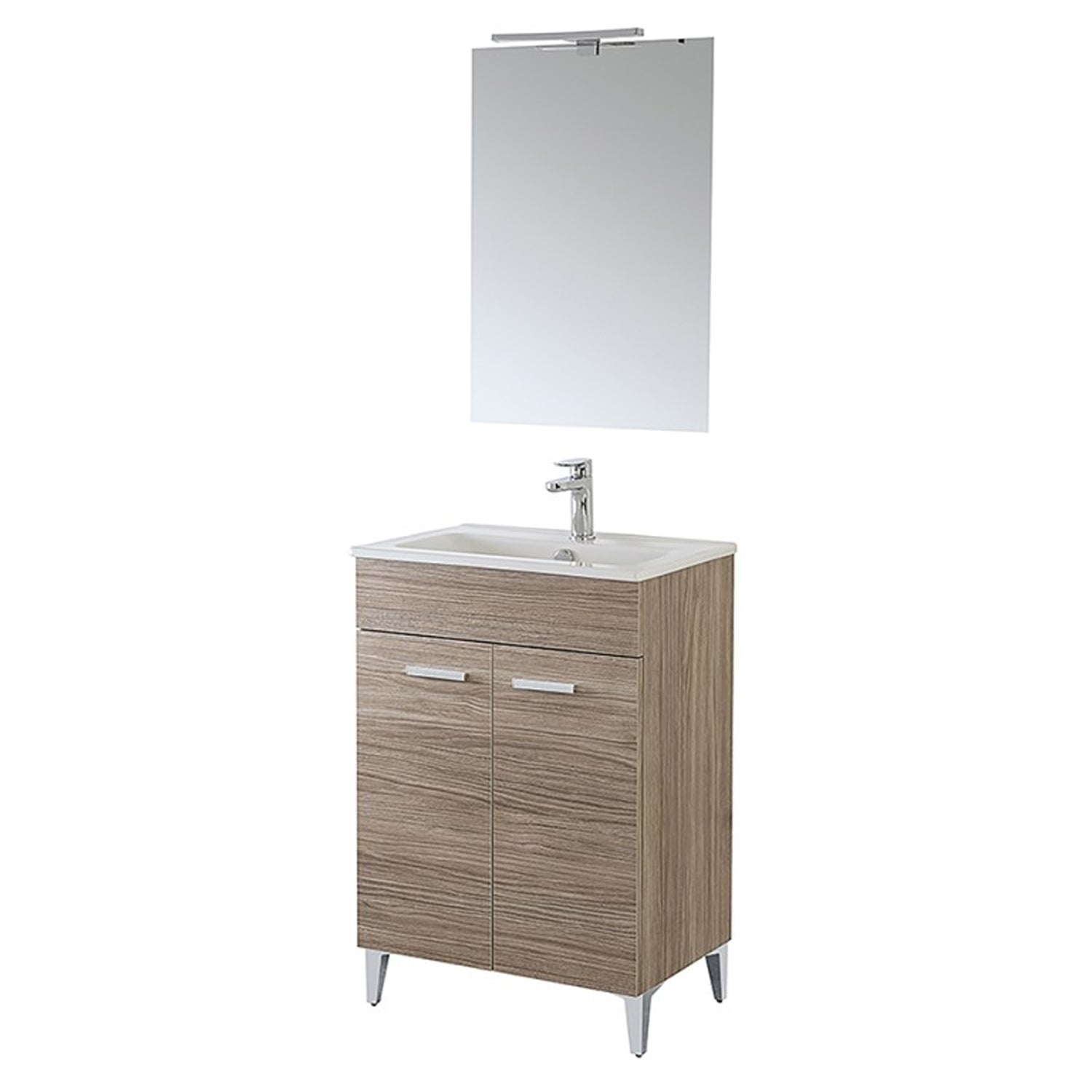 Composizione bagno Cubi&Co serie Grace 60 cm con consolle in ceramica - Rovere Tropea
