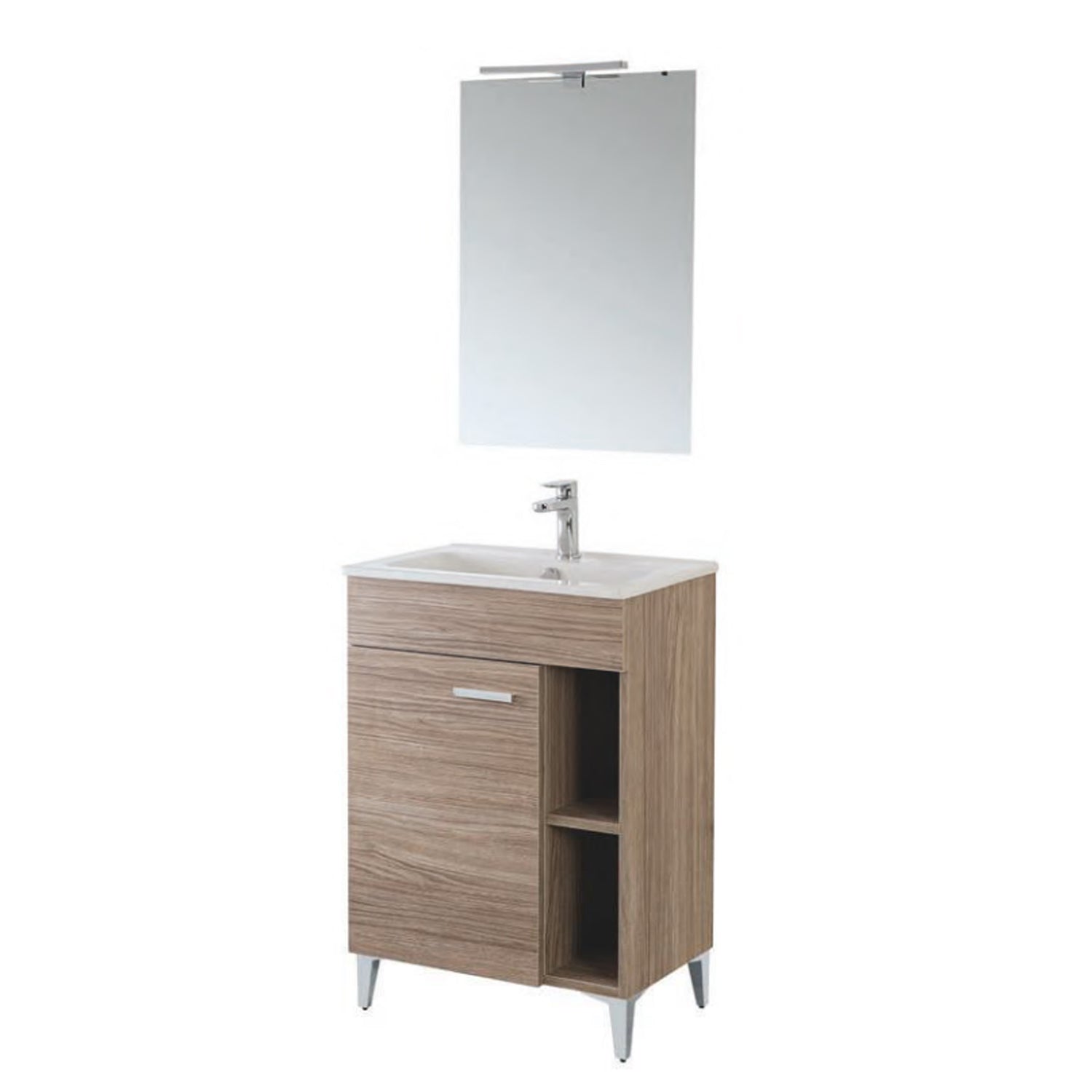 Composizione bagno Cubi&Co serie Grace 60x38 cm con anta e vano giorno - Rovere Tropea