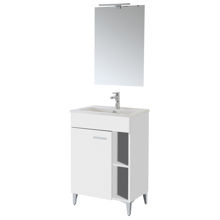 Composizione bagno Cubi&Co serie Grace 60x38 cm con anta e vano giorno - Bianco lucido