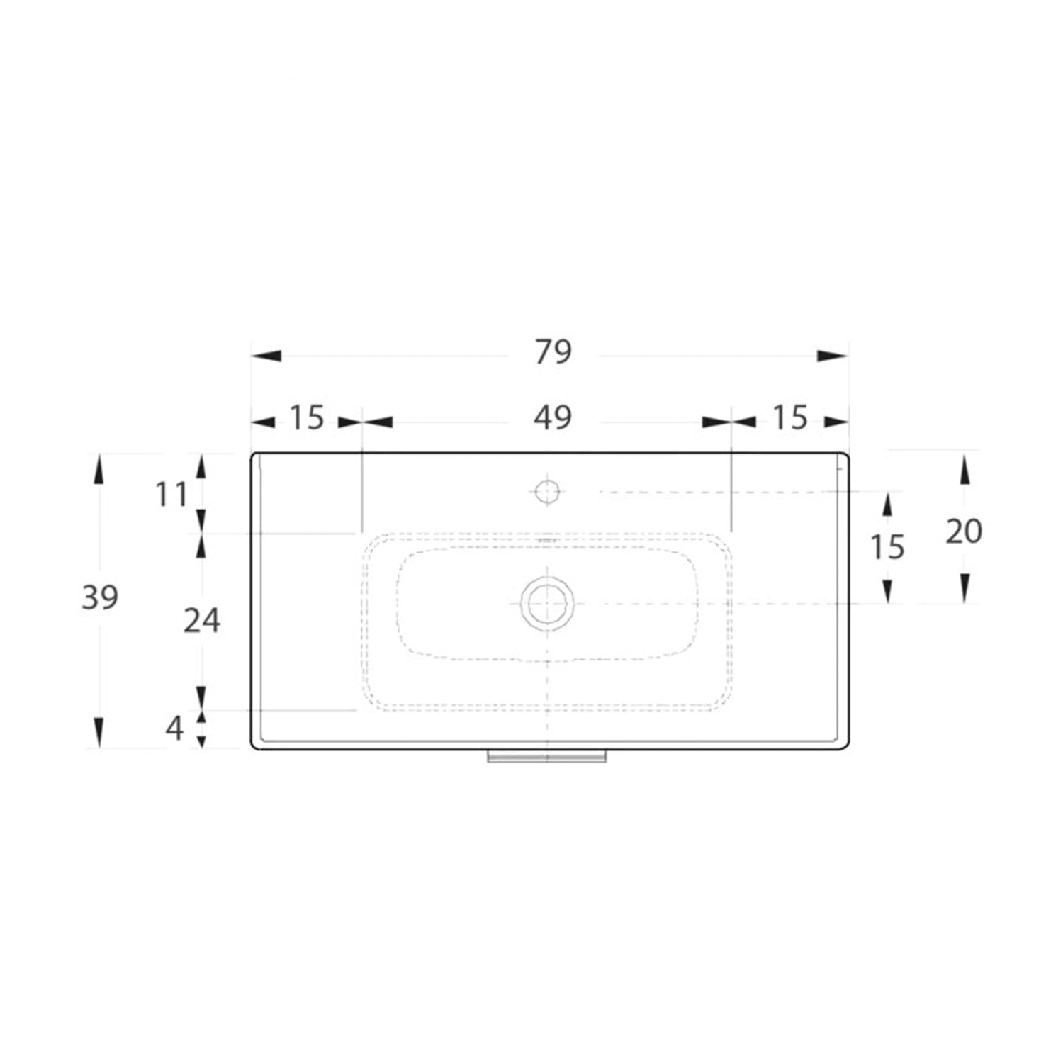 Composizione bagno sospesa Cubi&Co serie Grace 80x40 cm con lavabo in ceramica - Bianco lucido 3