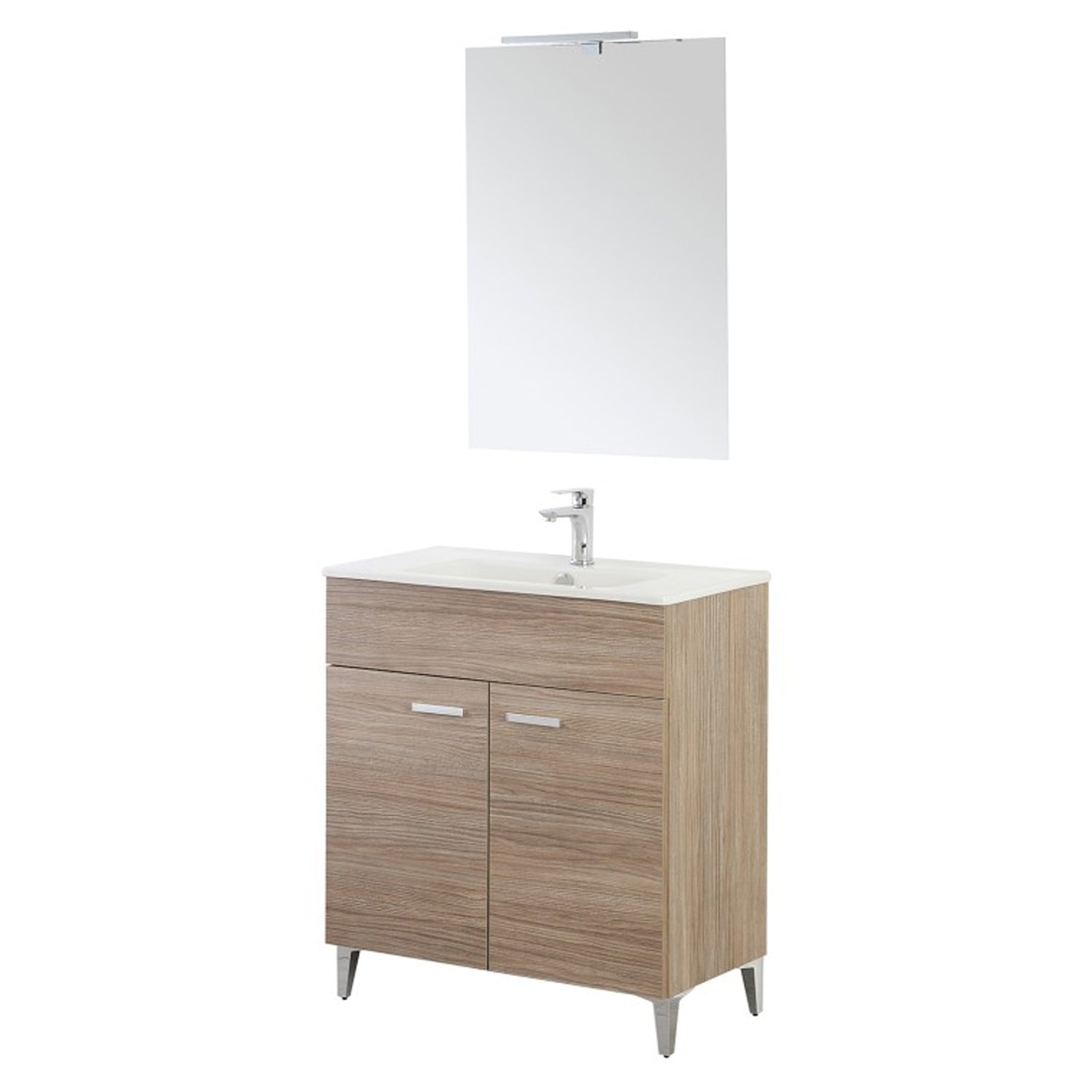 Composizione bagno Cubi&Co serie Grace 80 cm con consolle in ceramica - Rovere Tropea