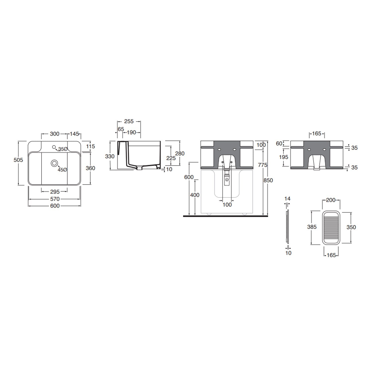  Lavabo sospeso Azzurra Anfibio 60x50 cm con piano in legno con foro rubinetteria - Bianco lucido by CeramicStore | Lo specialista del tuo bagno