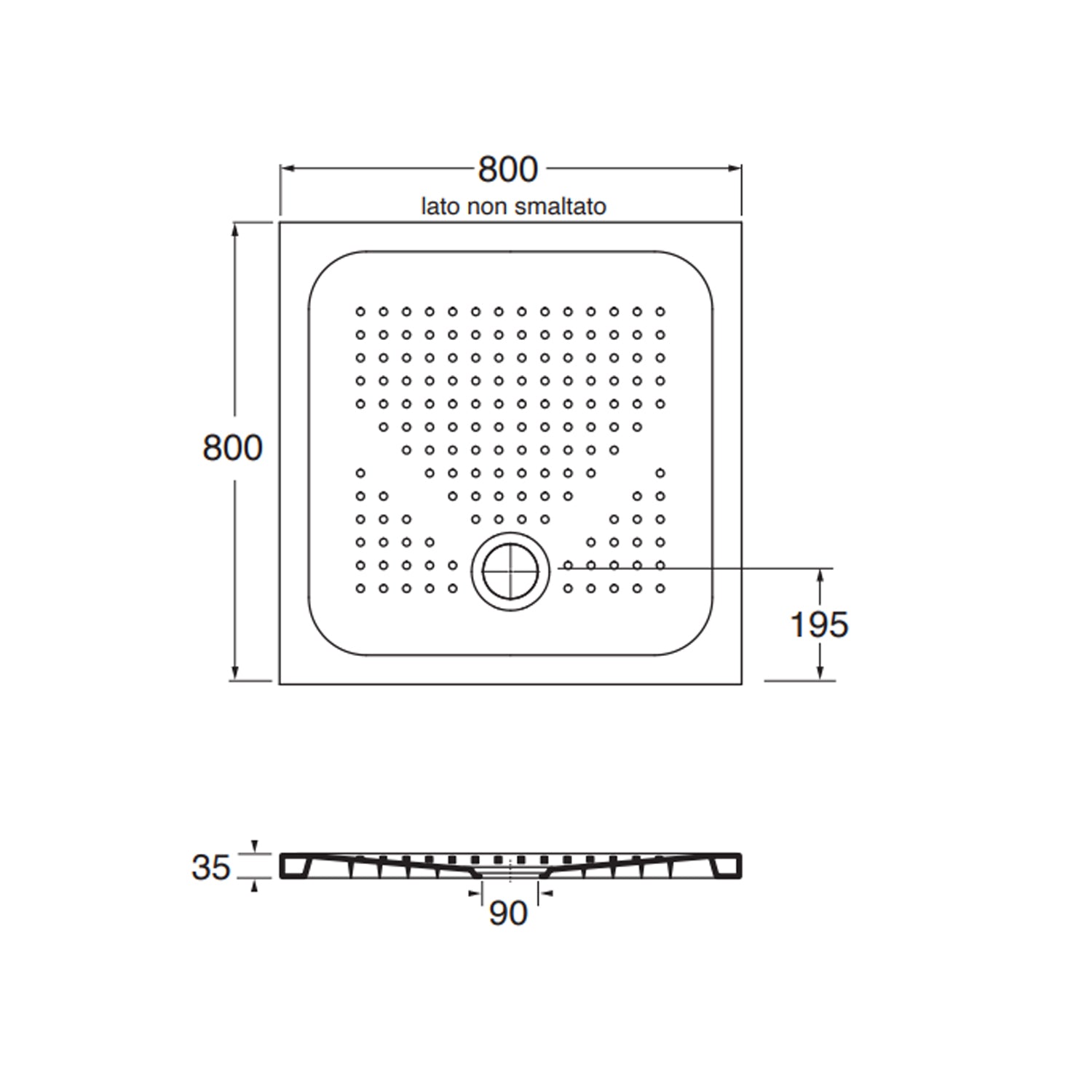 Piatto doccia in ceramica 80x80cm Azzurra serie Relax - Bianco lucido by CeramicStore | Lo specialista del tuo bagno