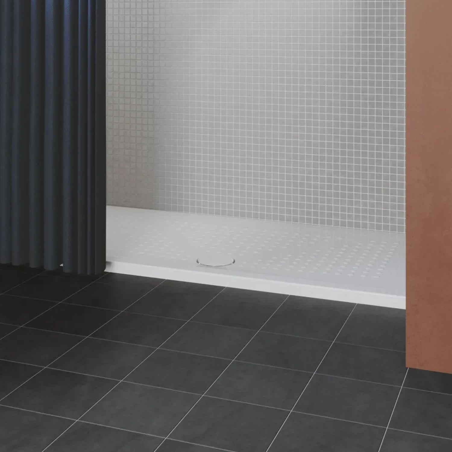  Piatto doccia in ceramica 90x70 cm Azzurra serie Relax - Bianco lucido