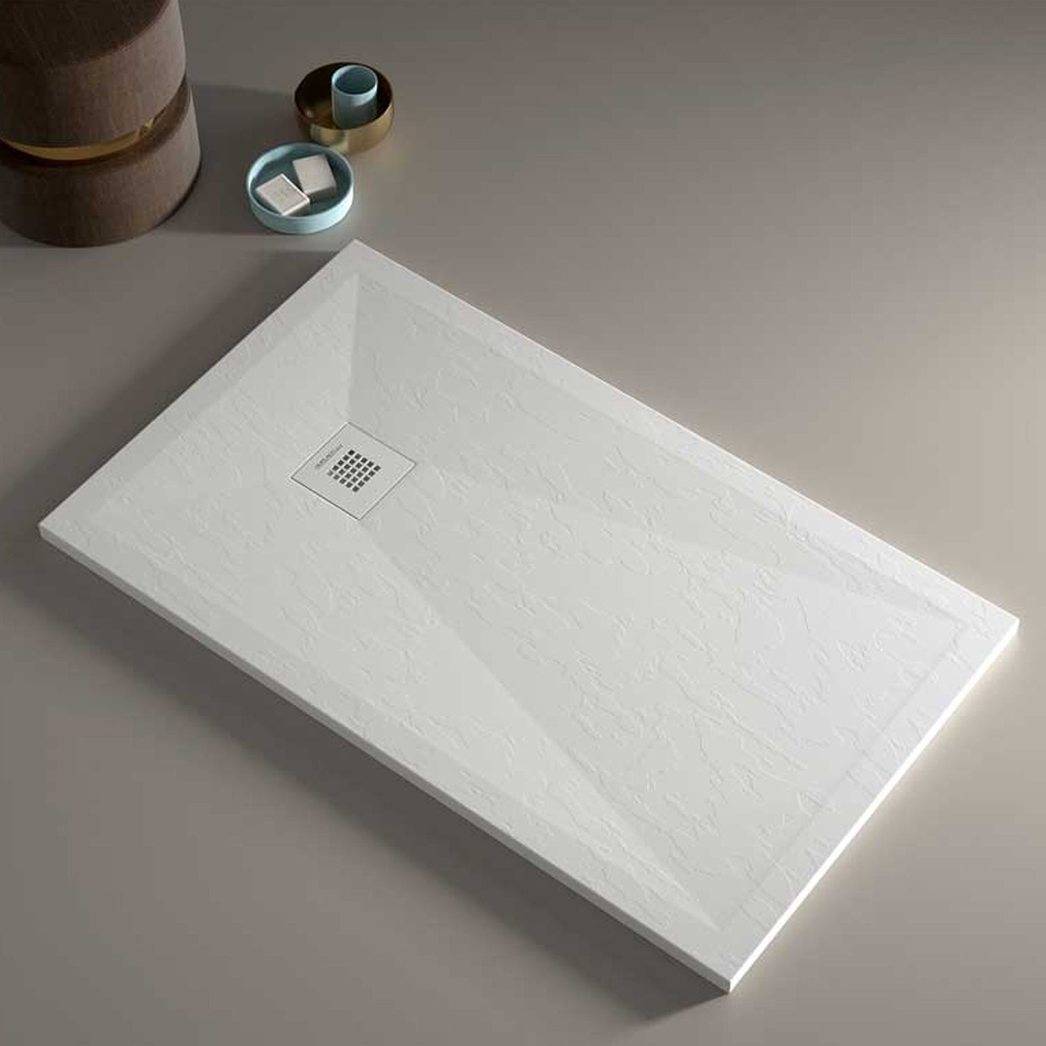  Piatto doccia in resina modello Plus 100x140cm bianco ardesia by CeramicStore | Lo specialista del tuo bagno
