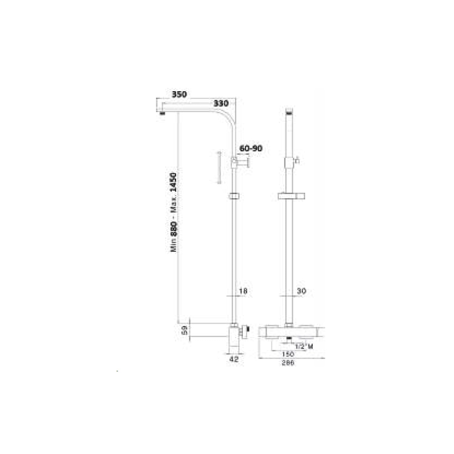  regolabile in altezza e con miscelatore MX3Q by CeramicStore | Lo specialista del tuo bagno