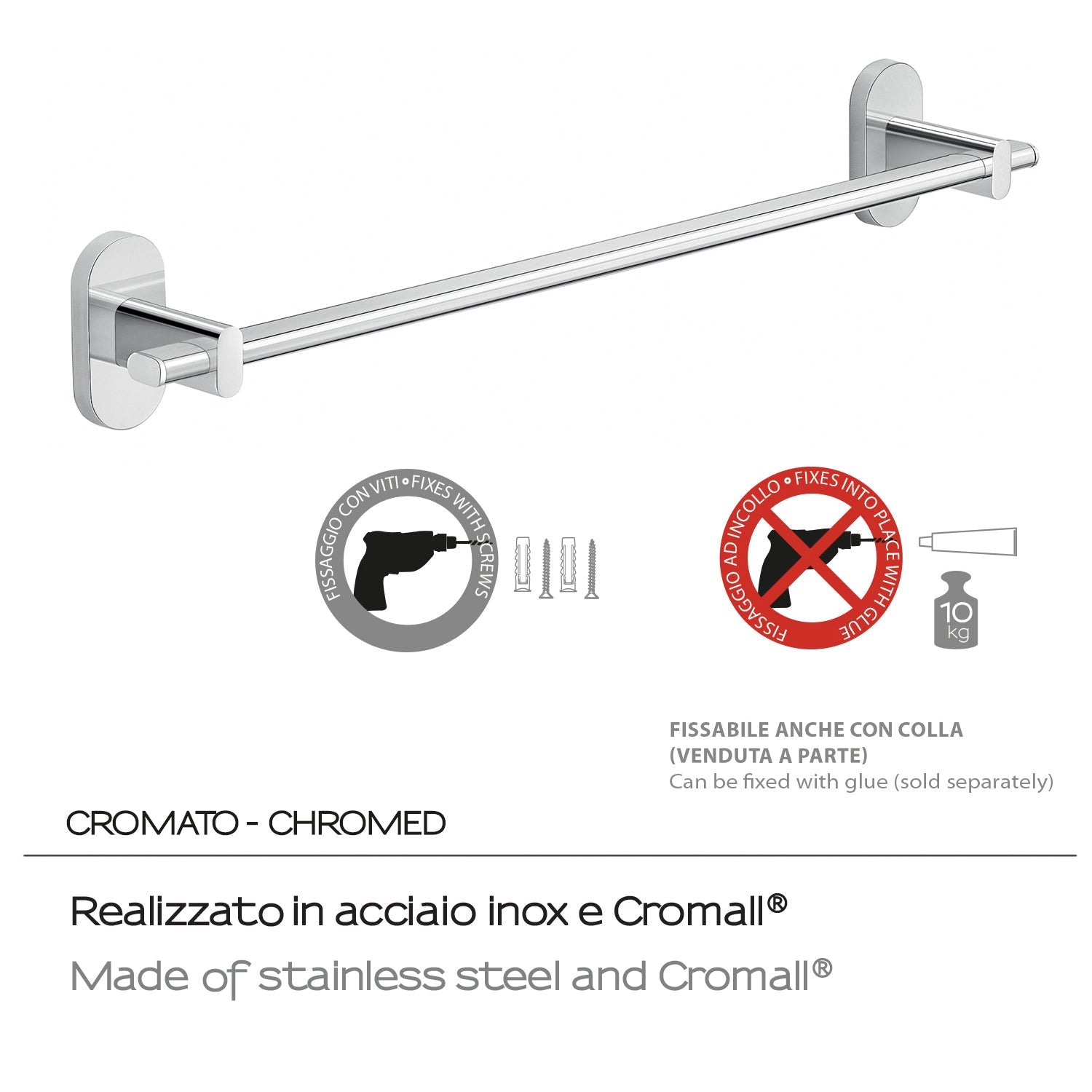  Portasalviette 45 cm in Acciaio Inox Gedy serie Febo - Cromato by CeramicStore | Lo specialista del tuo bagno