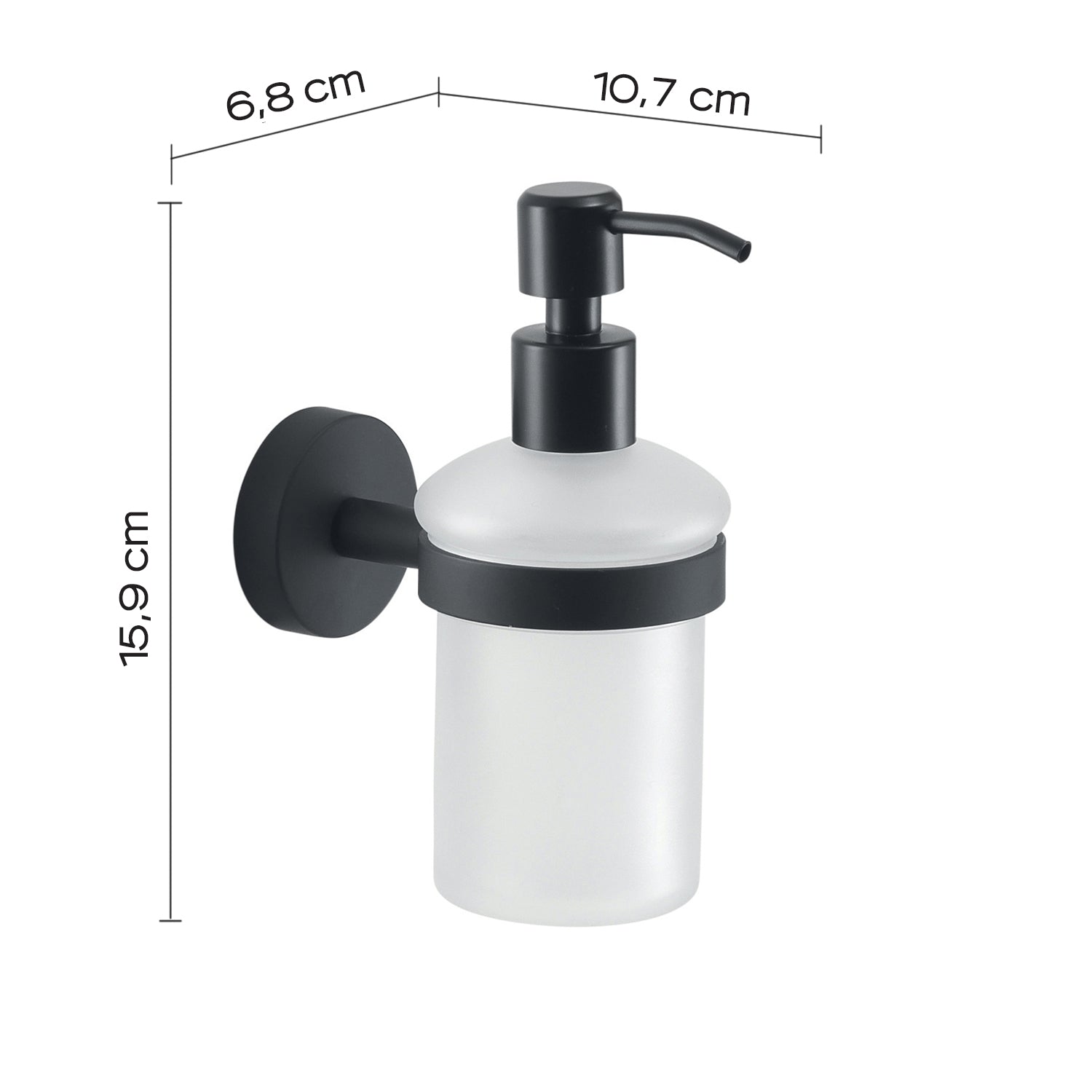  Dosasapone a muro in Acciaio Inox Eros di Gedy - Nero Matt by CeramicStore | Lo specialista del tuo bagno