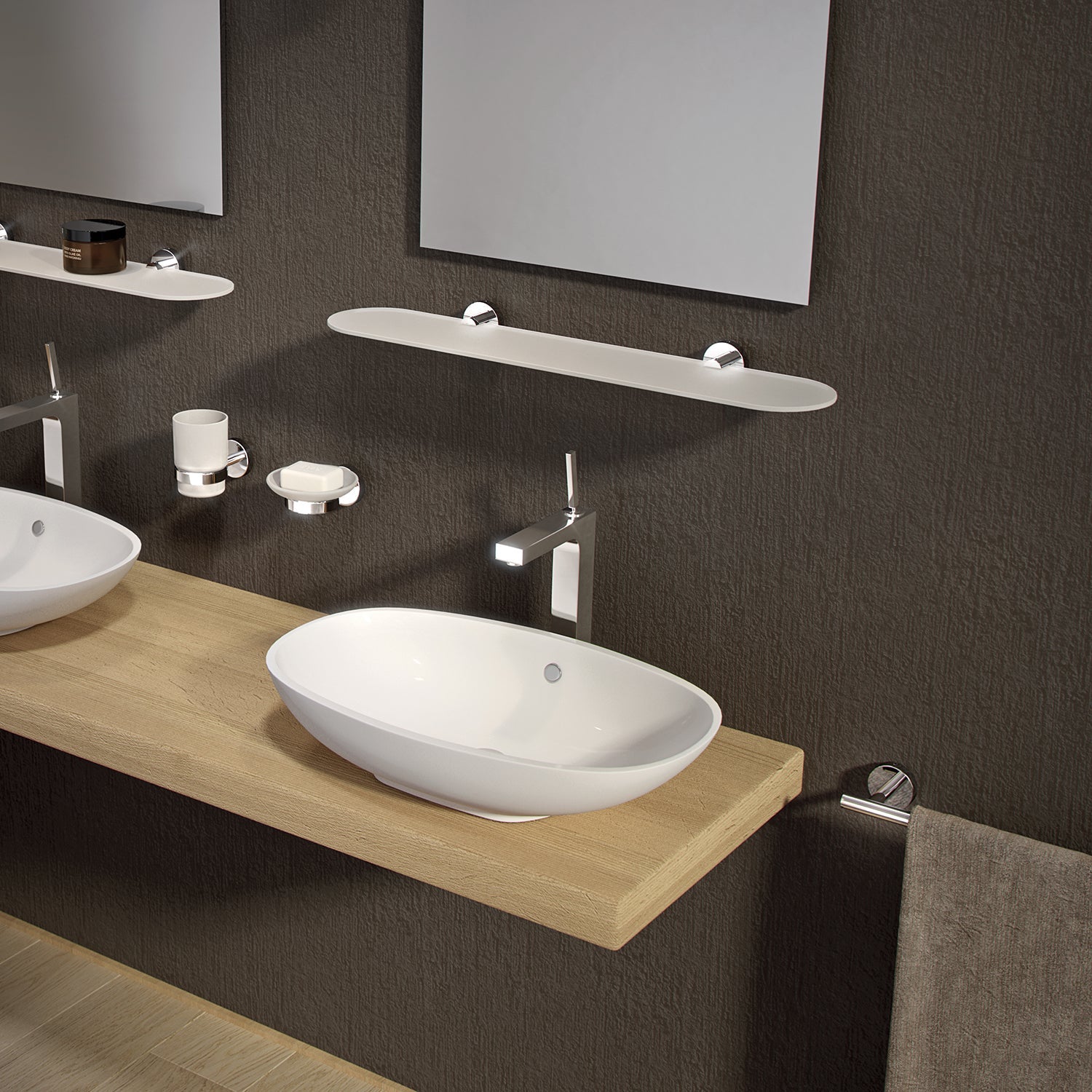  Portasalviette 45 cm a muro in Acciaio Inox Eros di Gedy - Cromato by CeramicStore | Lo specialista del tuo bagno