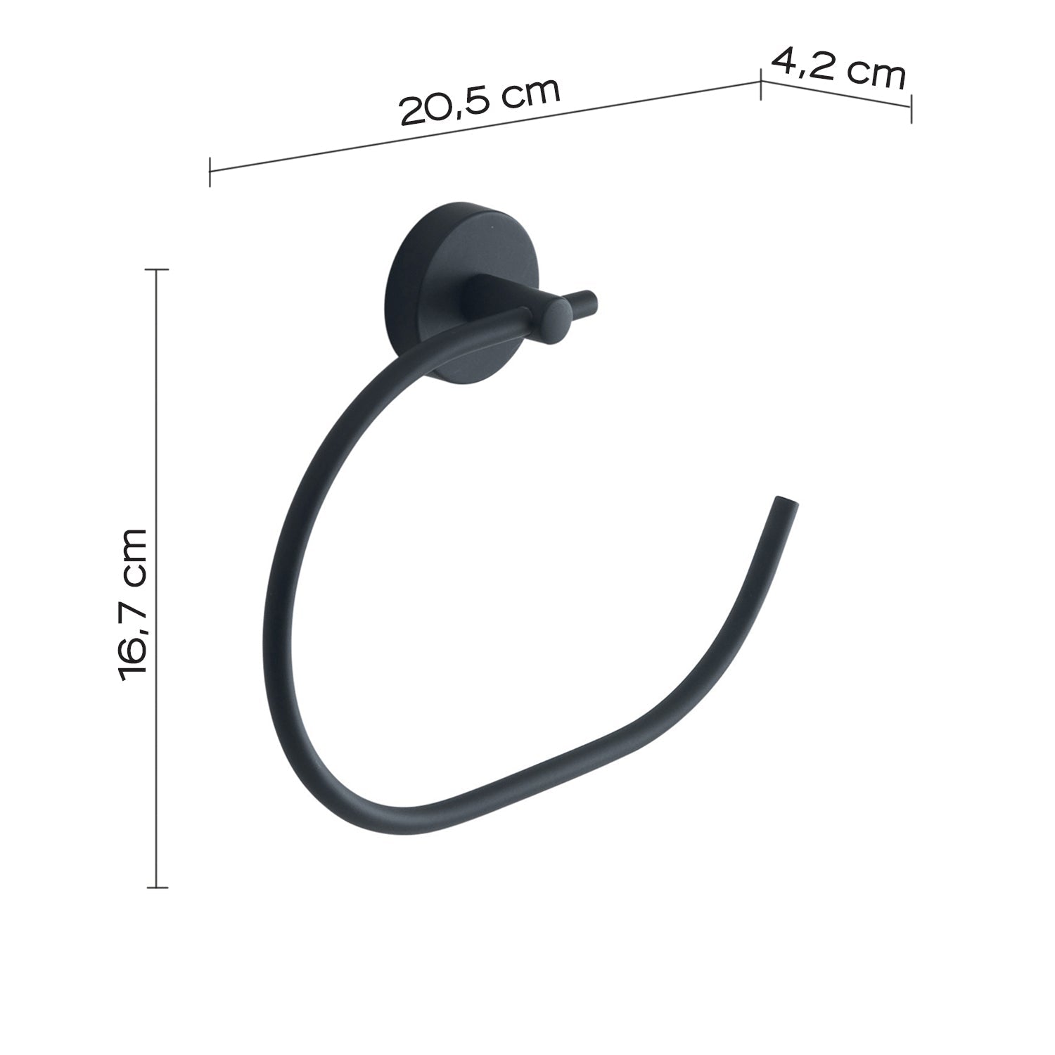  Portasalviette ad anello a muro in Acciaio Inox Eros di Gedy - Nero Matt by CeramicStore | Lo specialista del tuo bagno