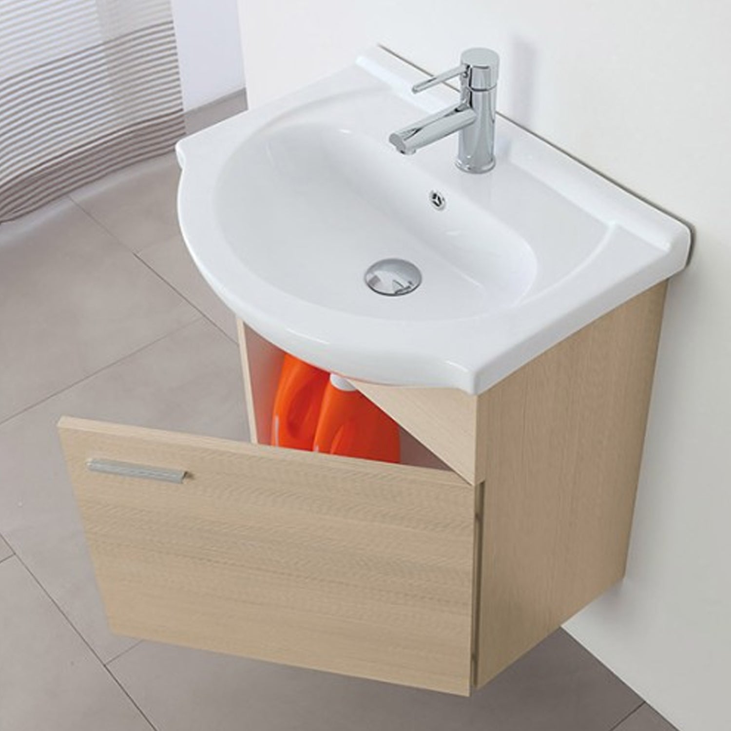 Composizione bagno sospesa Cubi&Co Star 55 cm con specchio - Larice 3