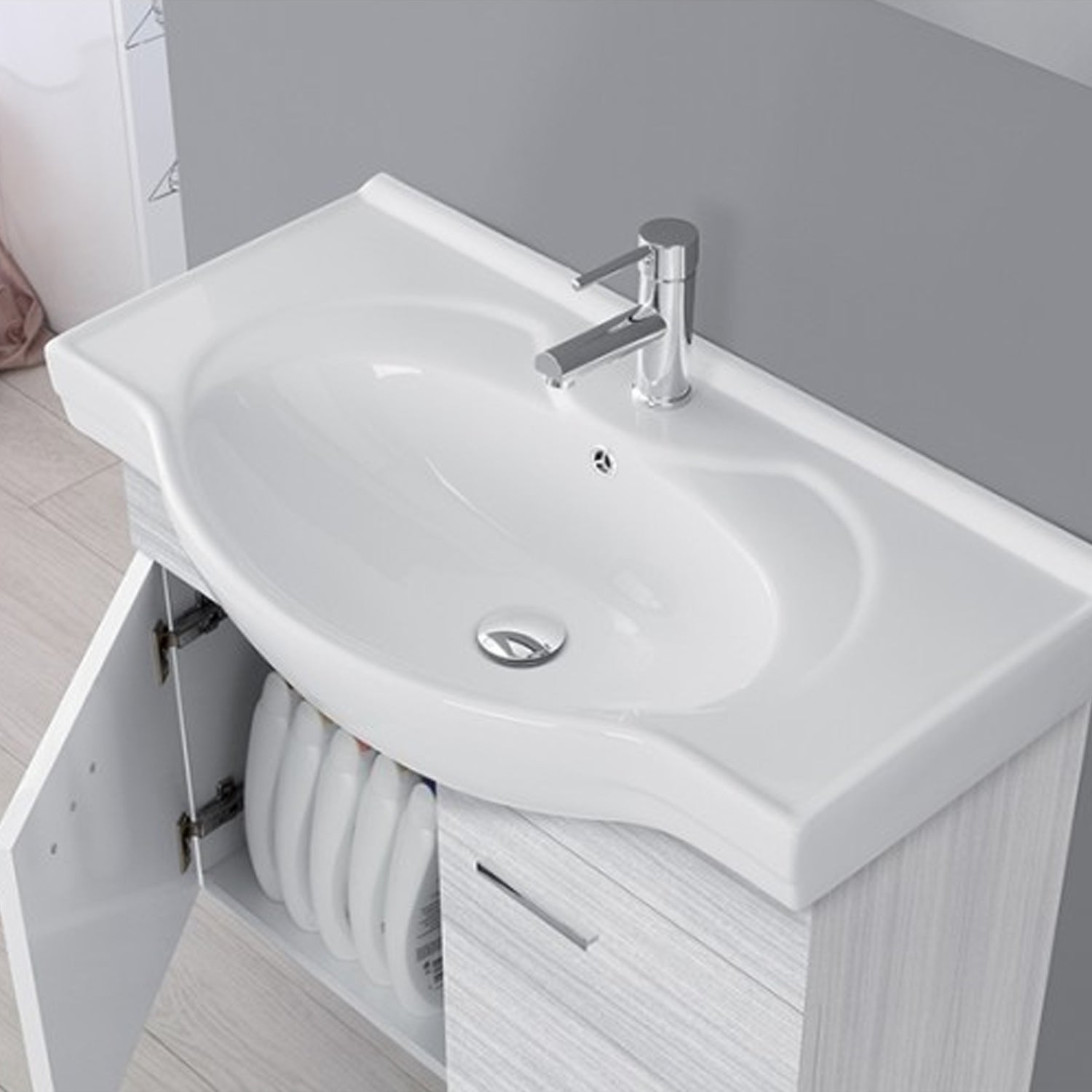 Composizione bagno sospesa Cubi&Co Star 80 cm con specchio - Grigio 3
