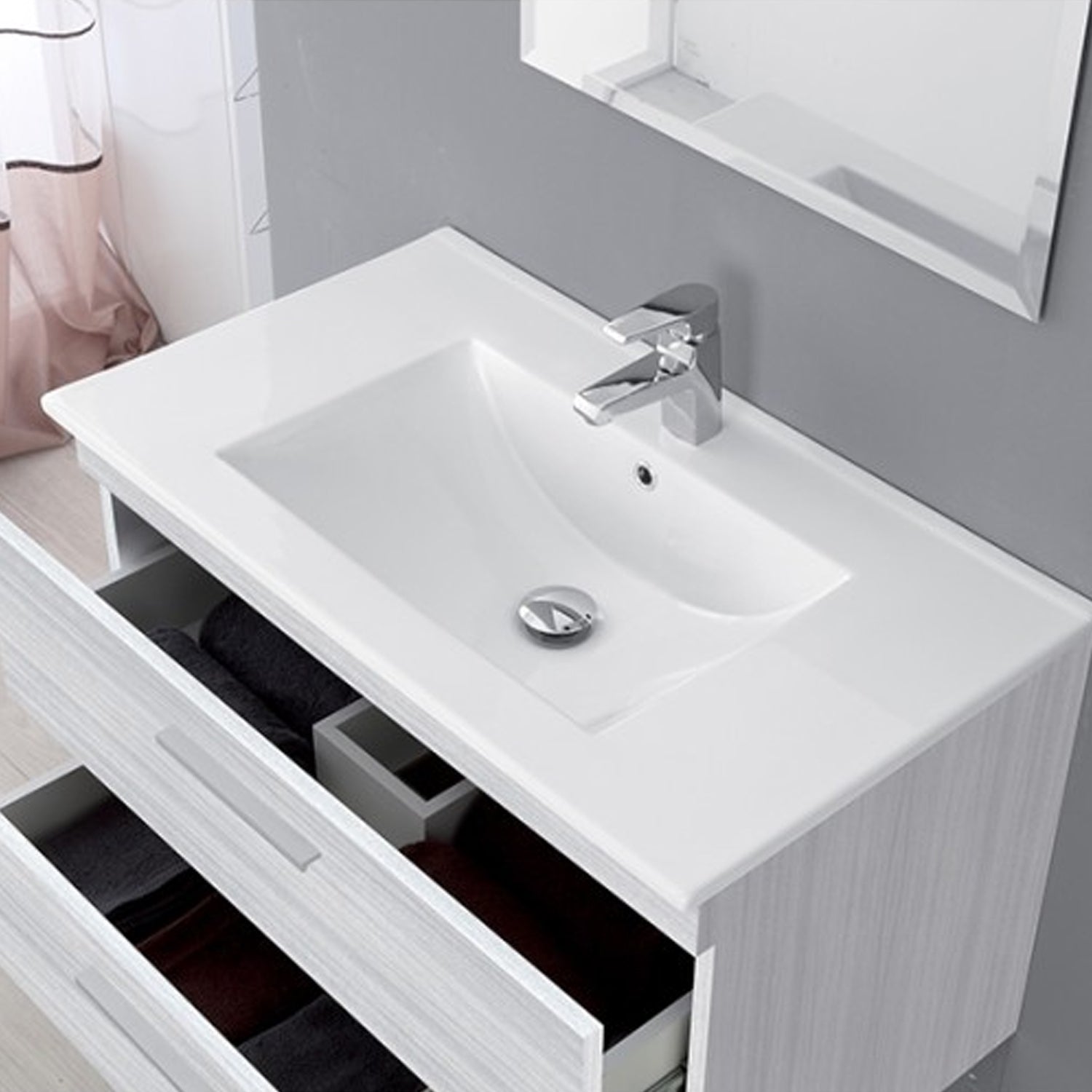 Composizione bagno sospesa Cubi&Co Star 80 cm con cassettoni - Grigio 4