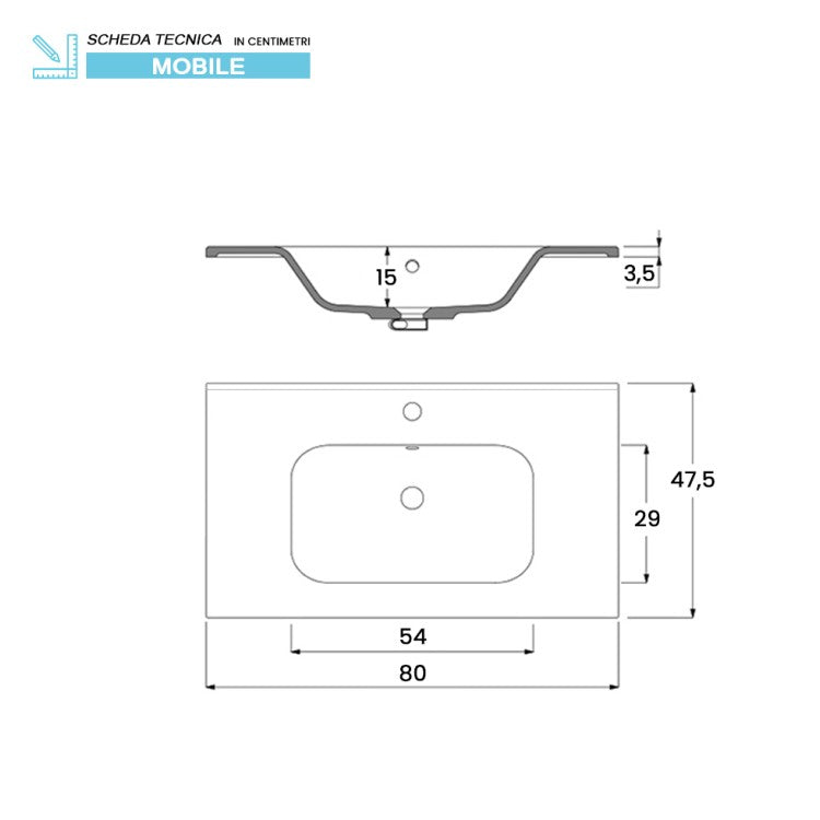 Composizione bagno Cubi&Co serie Forge 80 cm in metallo - Nero 3