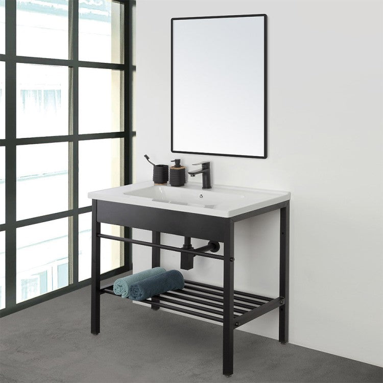 Composizione bagno Cubi&Co serie Forge 80 cm in metallo - Nero