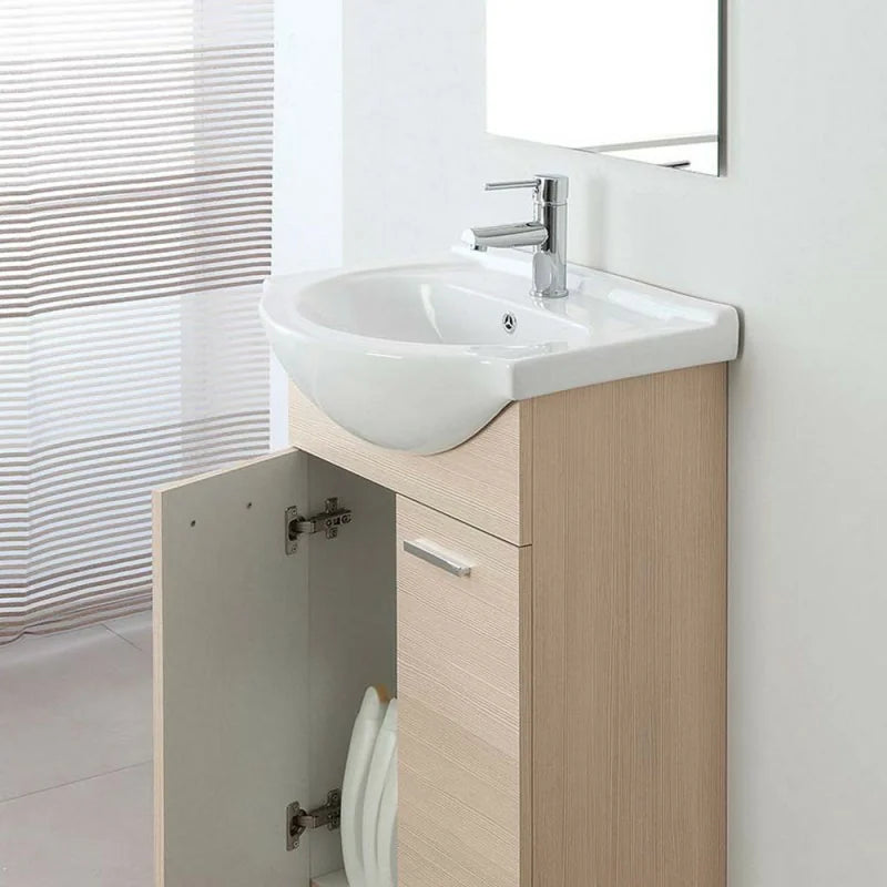 Composizione bagno a terra Cubi&Co serie Star 55 cm con specchio - Larice 3