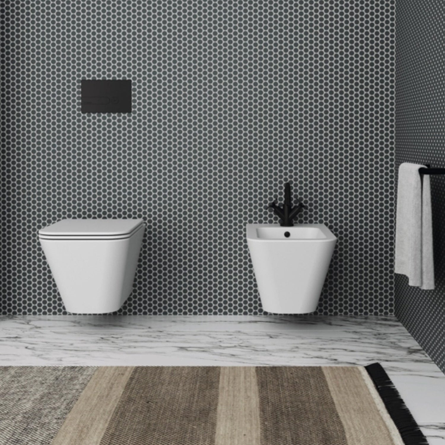  Set sanitari sospesi Azzurra serie Build con vaso WC