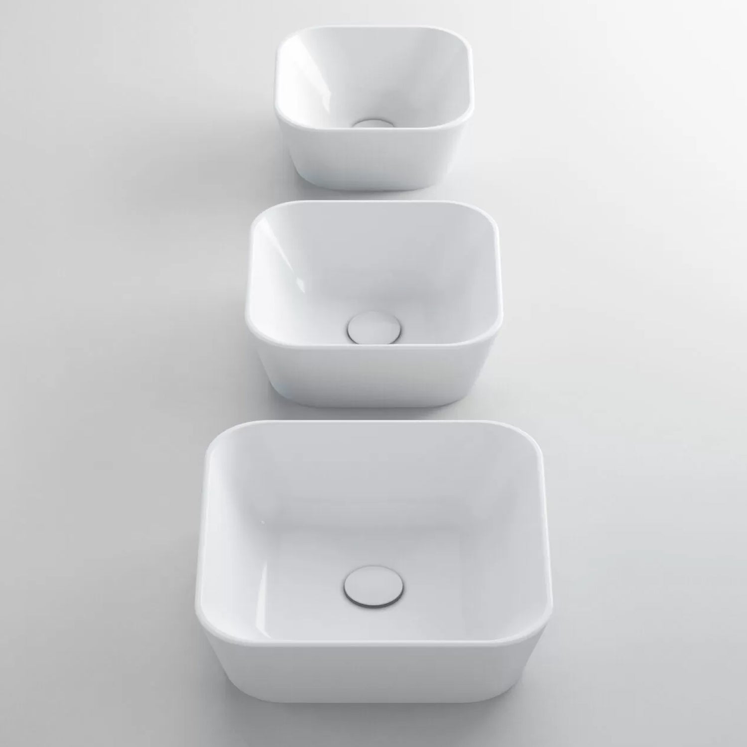  Lavabo da appoggio Azzurra serie Build 30x30 cm - Bianco lucido