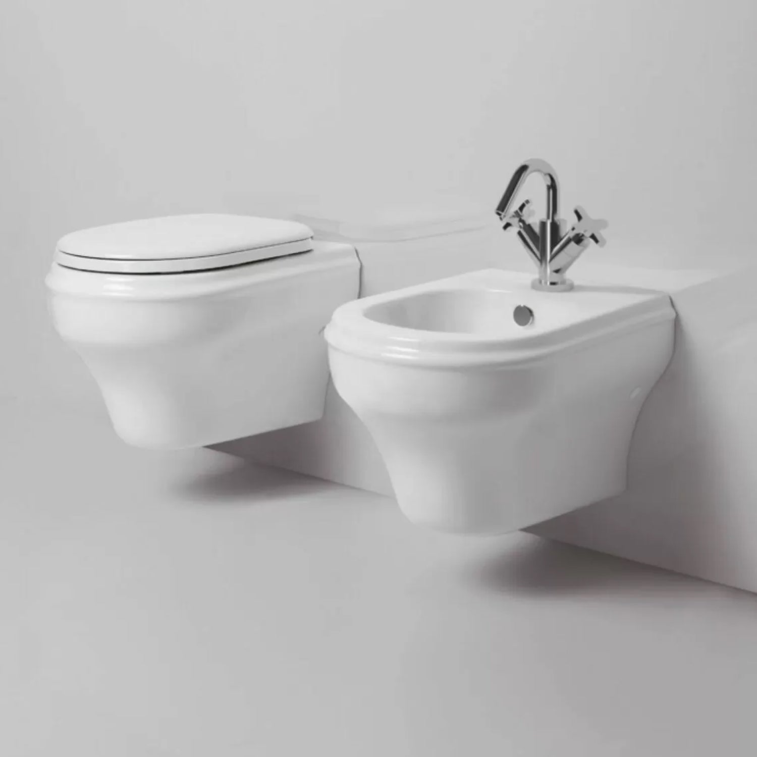  Sanitari classici sospesi Ceramica Azzurra Charme wc con sedile soft close e bidet