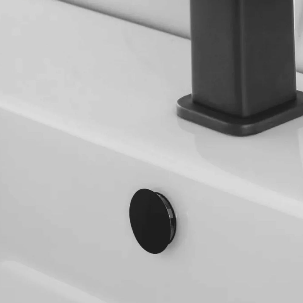 Ghiera troppopieno Rubiflux in ottone per lavabi e bidet foro diametro 24 0 28 mm - Nero Opaco 3
