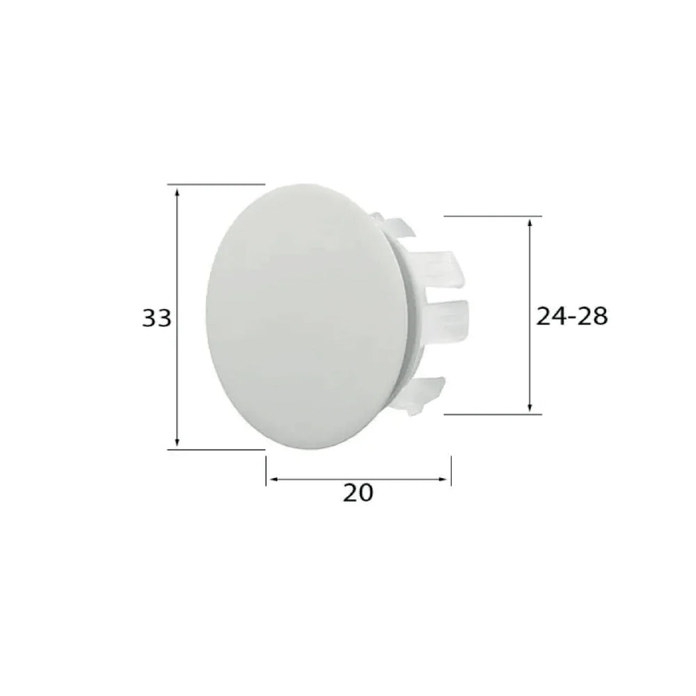 Ghiera troppopieno Rubiflux in ottone per lavabi e bidet foro diametro 24 0 28 mm - Bianco 2