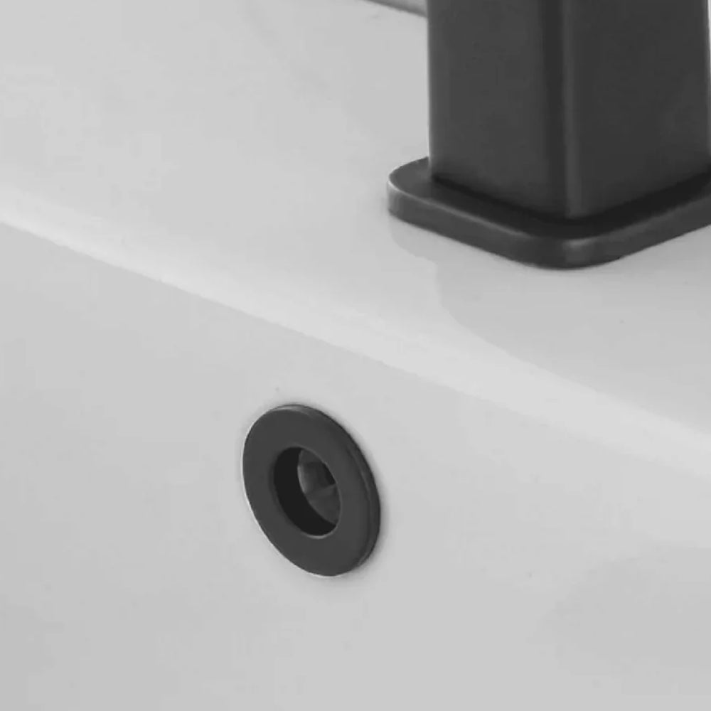 Ghiera forata troppopieno Rubiflux in ottone per lavabi e bidet foro diametro 24 0 28 mm - Nero Opaco 3