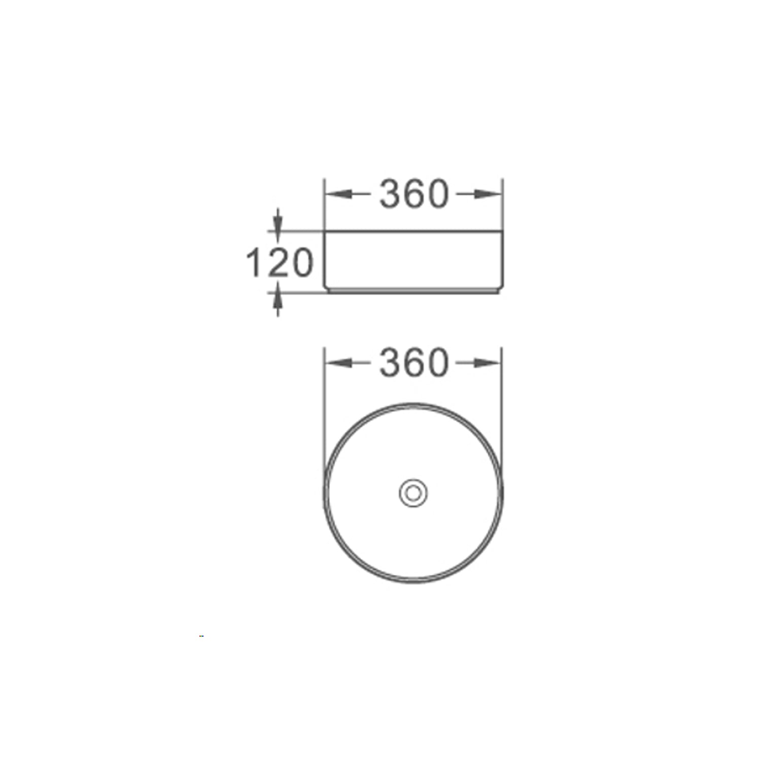  Lavabo consolle tondo diametro 36 bianco in ceramica BathCore linea Alba