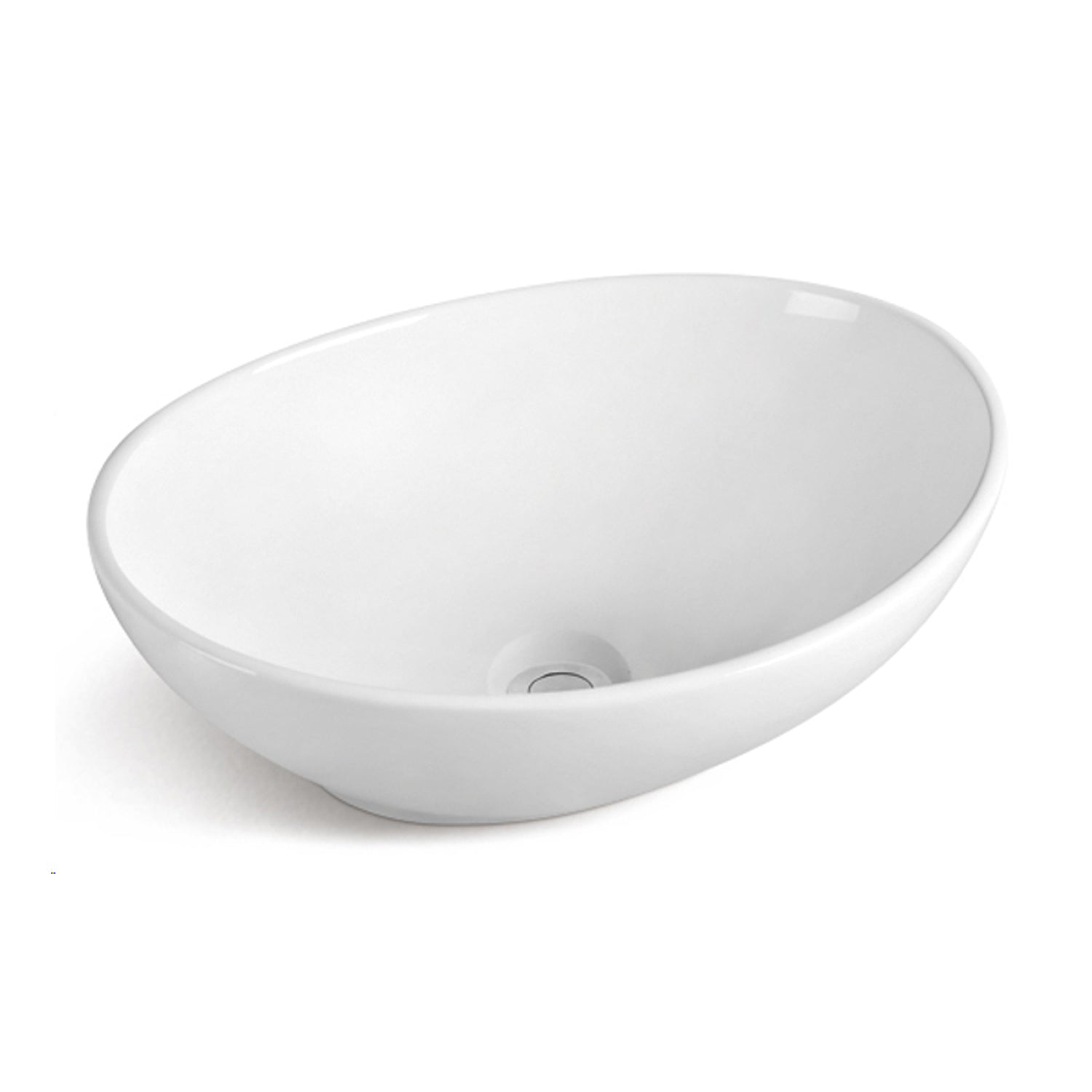 Lavabo consolle ovale 41x34x14.5 bianco in ceramica BathCore linea Alba