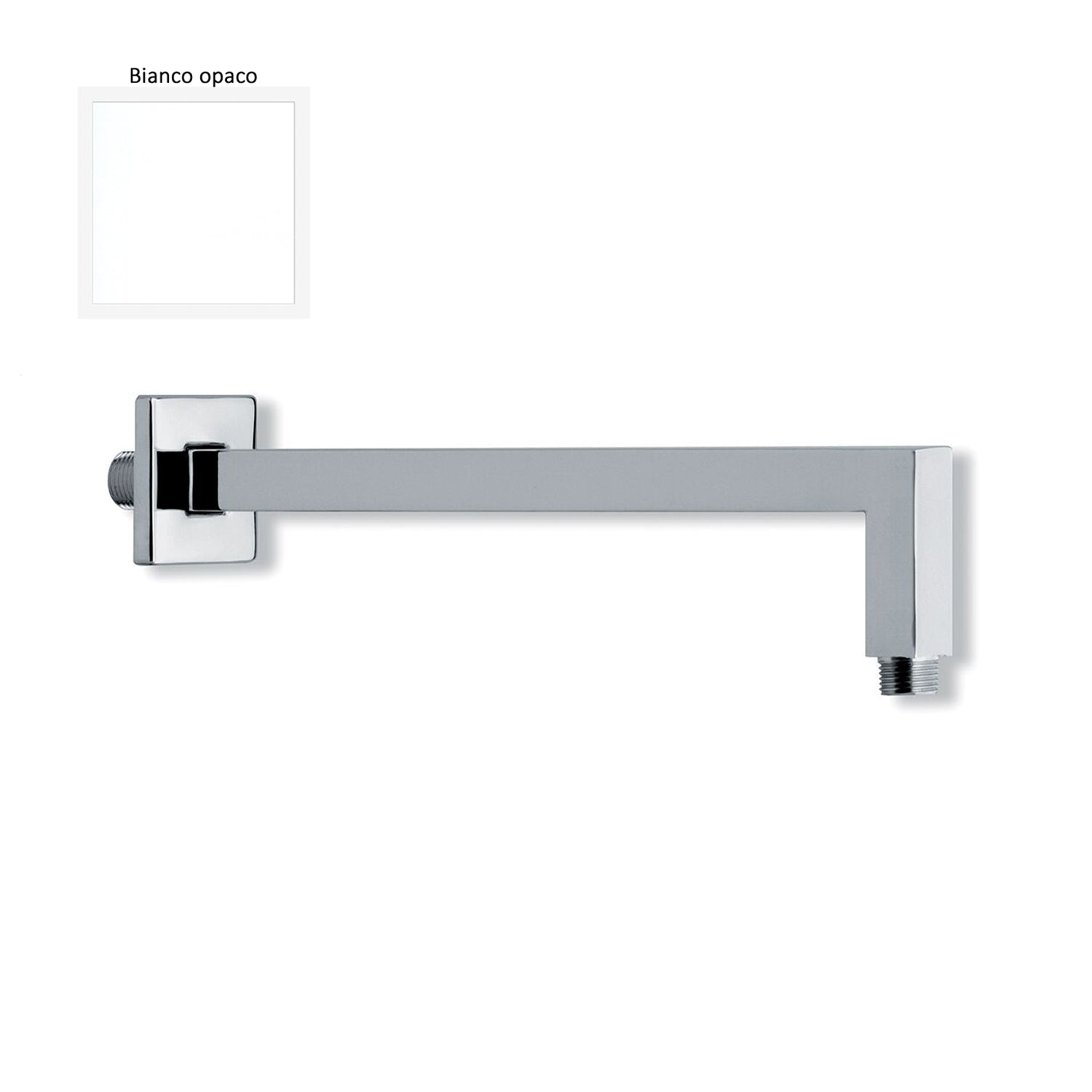 Braccio doccia squadrato in ottone 22x22x400mm bianco opaco by CeramicStore | Lo specialista del tuo bagno
