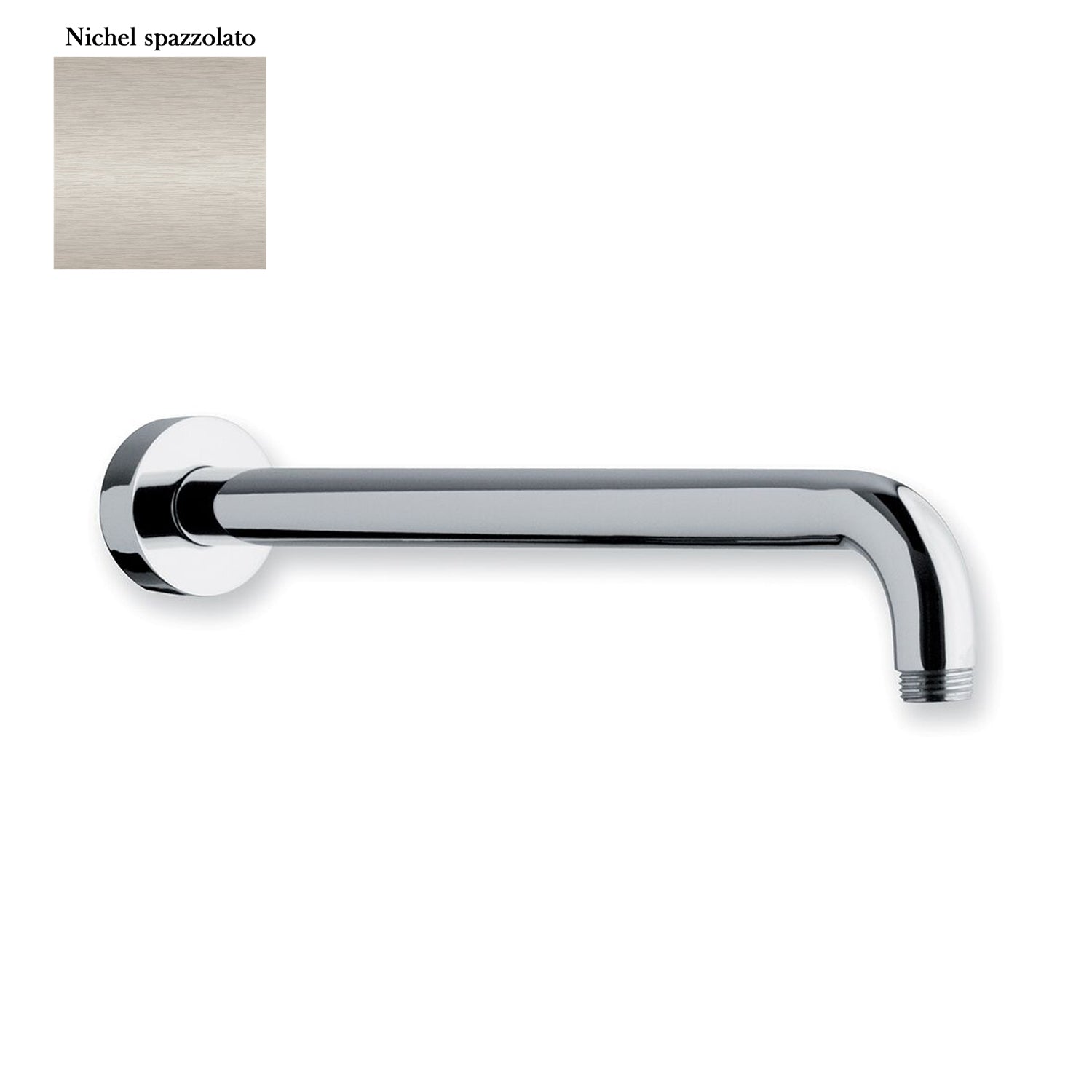Braccio doccia lusso tondo in ottone lunghezza 500mm nichel by CeramicStore | Lo specialista del tuo bagno