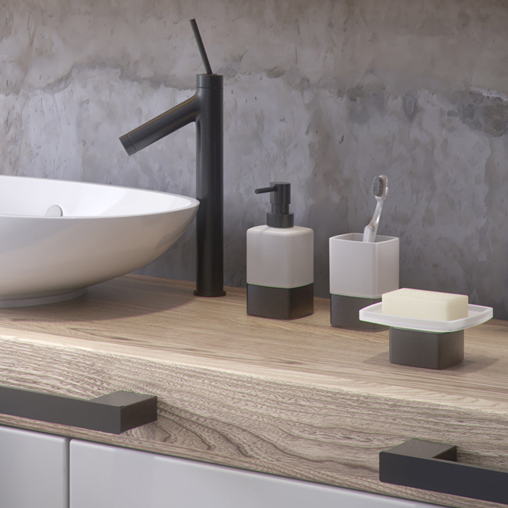  Set Accessori Bagno da appoggio Gedy collezione Lounge - Nero Matt