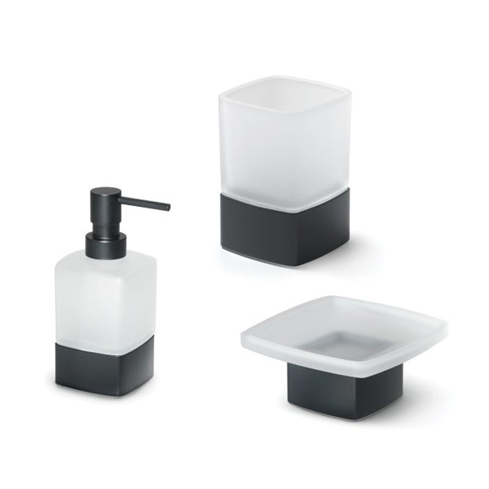 Set Accessori Bagno da appoggio Gedy collezione Lounge - Nero Matt
