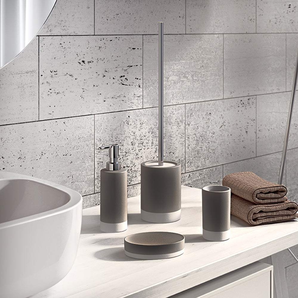  Set Accessori Bagno in ceramica Gedy collezione New Mizar - Grigio