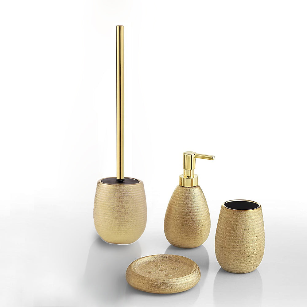 Set Accessori Bagno Gedy collezione Astrid in ceramica color oro by CeramicStore | Lo specialista del tuo bagno
