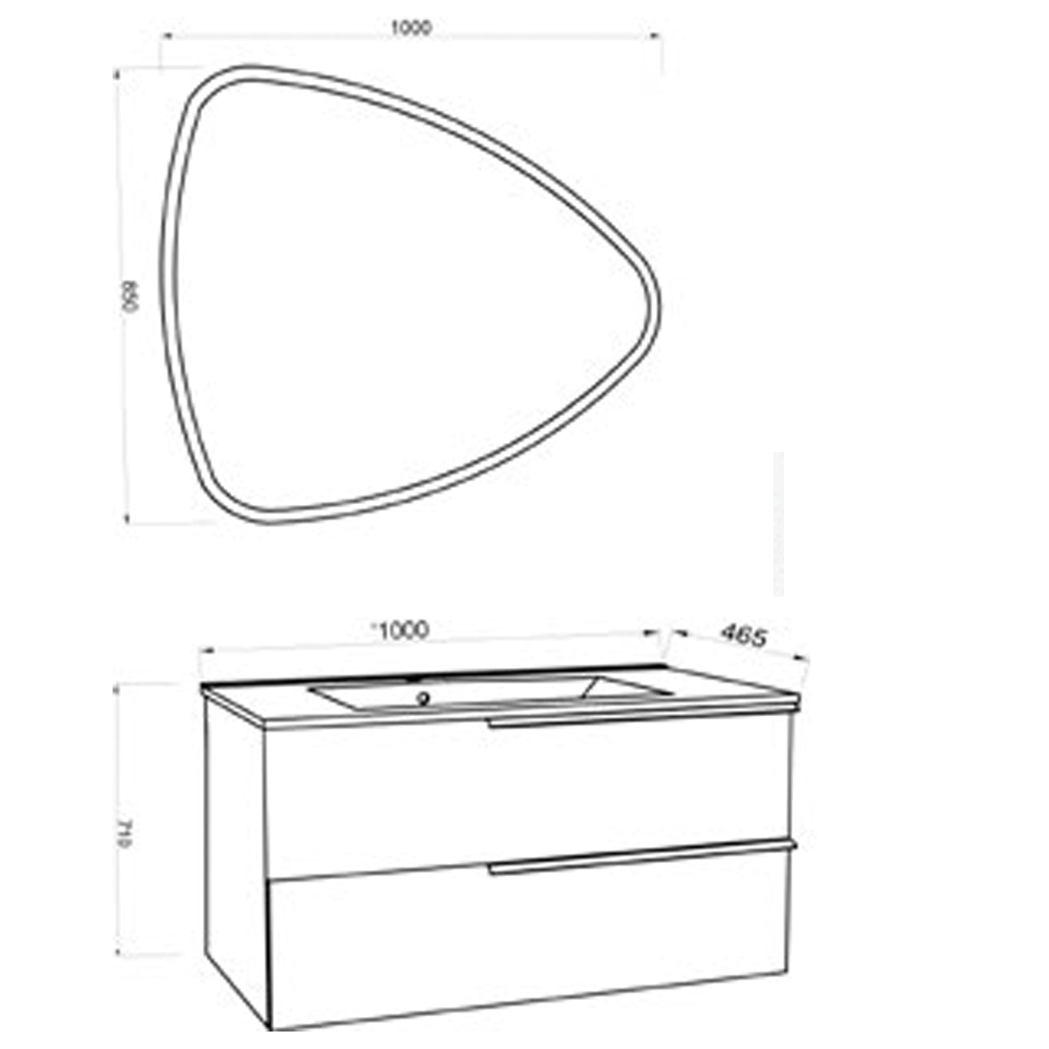  Mobile bagno con lavabo in ceramica e specchio led cm 100 colore Bianco Alaska- Cubi&Co modello Symmetry 2 by CeramicStore | Lo specialista del tuo bagno