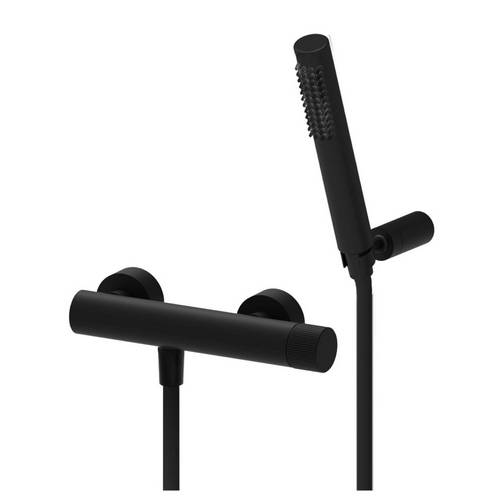 Miscelatore doccia modello JO168DNO Paffoni con supporto a muro nero opaco by CeramicStore | Lo specialista del tuo bagno