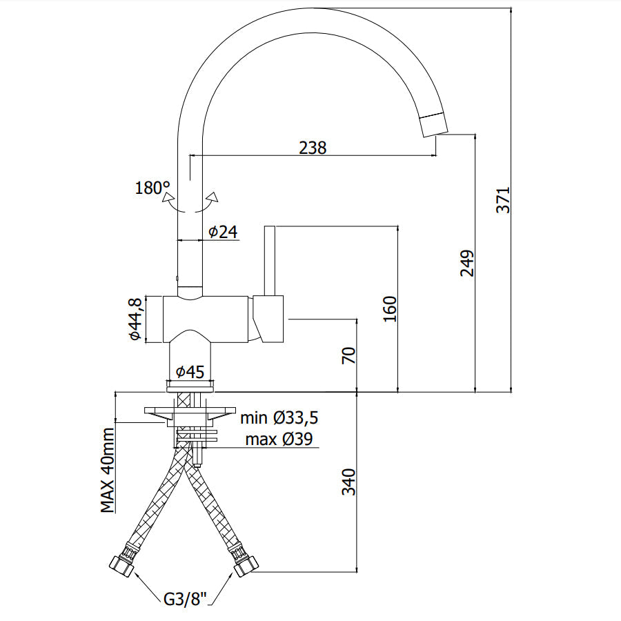  Miscelatore Lavello Monoforo in ottone cromato Paffoni Light by CeramicStore | Lo specialista del tuo bagno