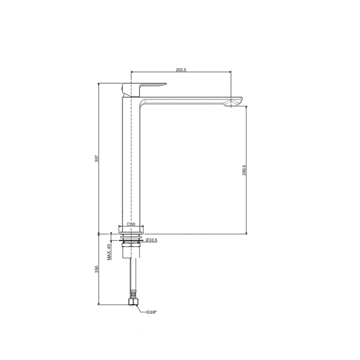  Miscelatore lavabo alto Paffoni senza scarico serie Elle - Nero Opaco by CeramicStore | Lo specialista del tuo bagno