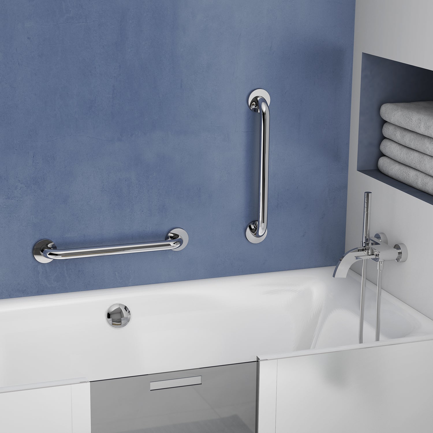  Maniglione 45 cm in Acciaio Inox AISI 304 Gedy serie Project - Lucido by CeramicStore | Lo specialista del tuo bagno
