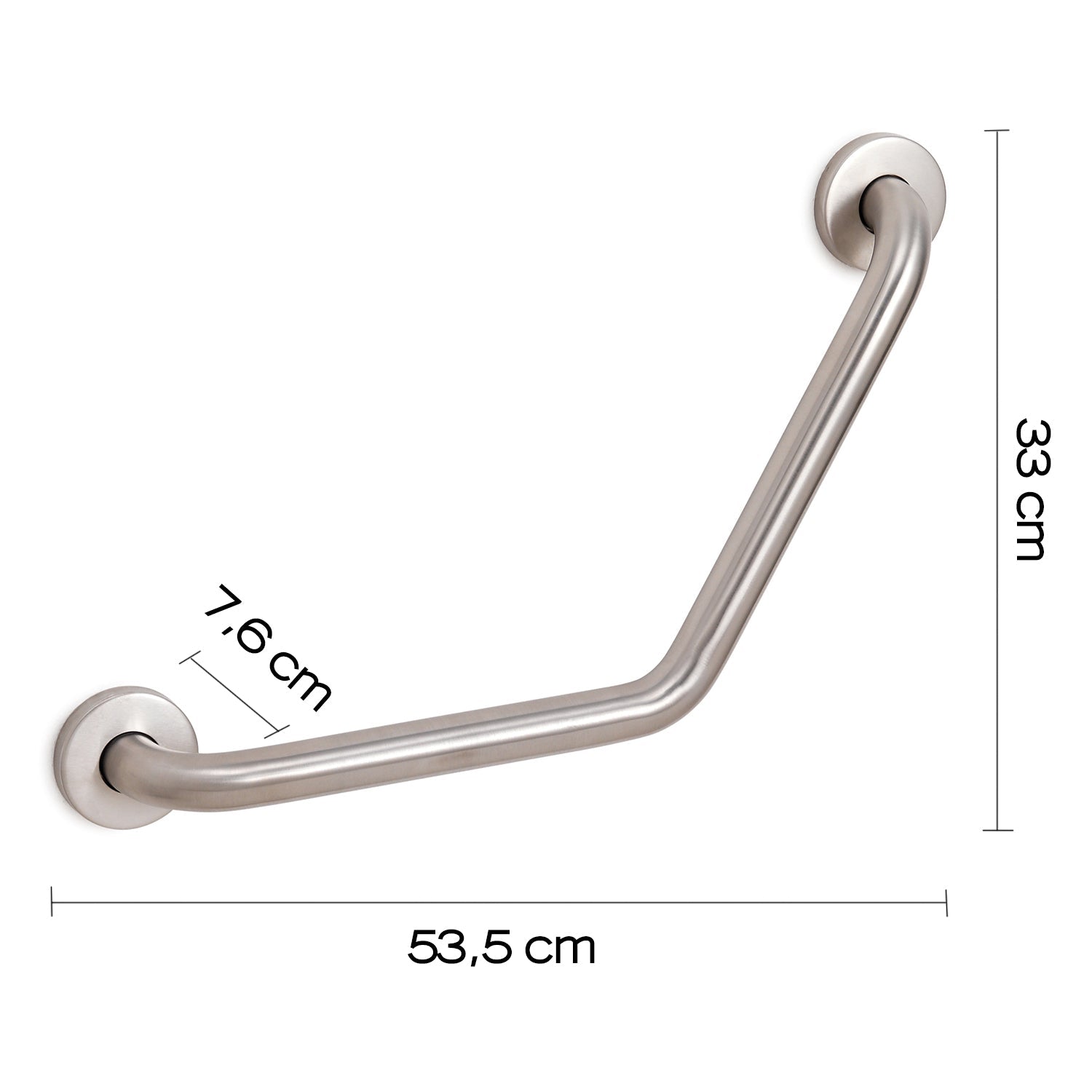  Maniglione 135° in Acciaio Inox AISI 304 Gedy serie Project - Spazzolato by CeramicStore | Lo specialista del tuo bagno