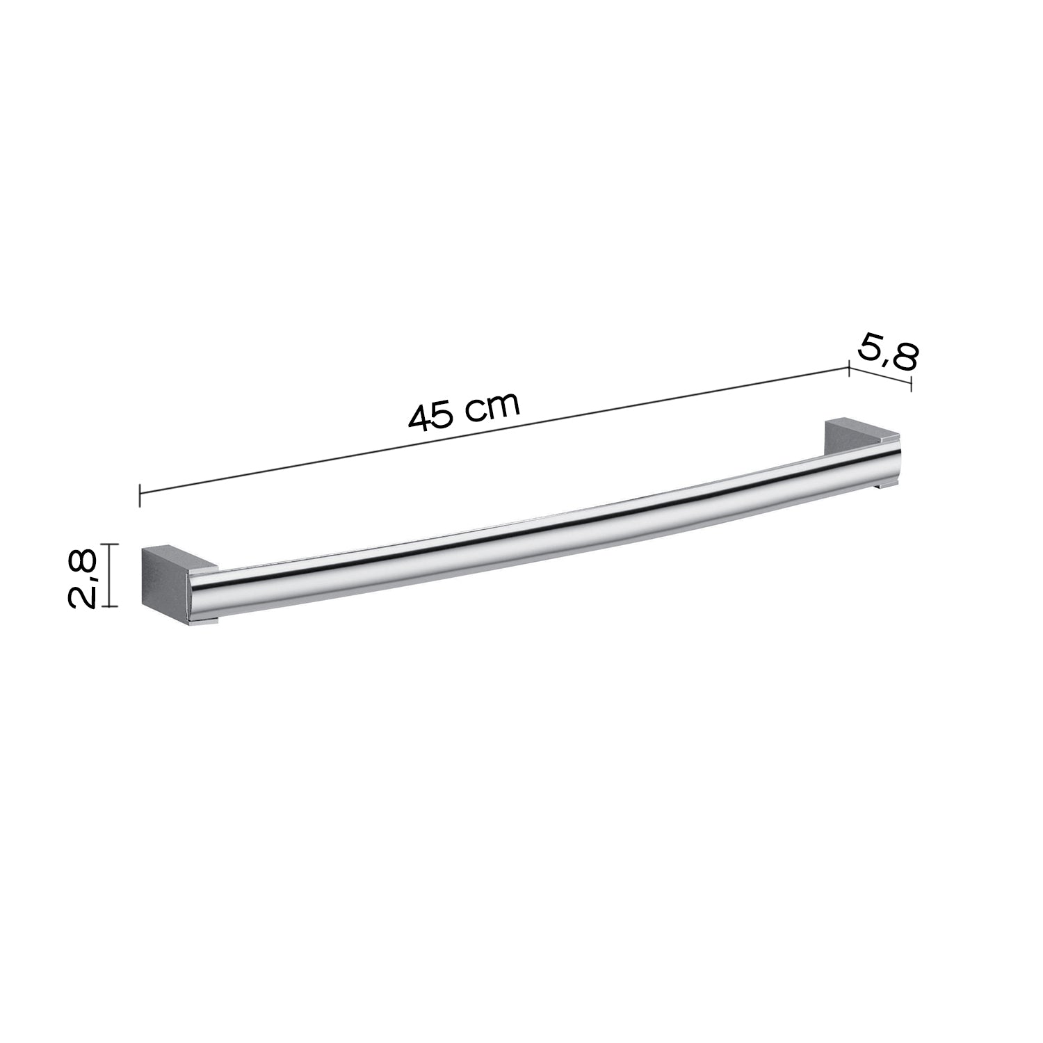  Portasalviette 45 cm a parete Kent di Gedy - Cromato by CeramicStore | Lo specialista del tuo bagno