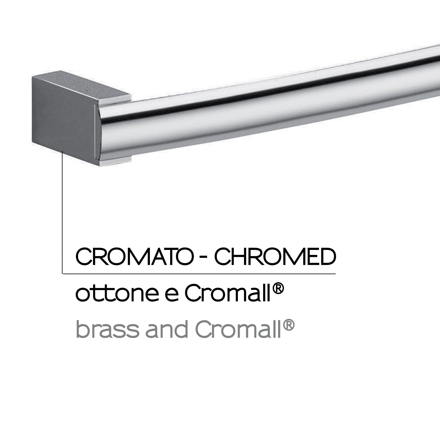  Portasalviette 45 cm a parete Kent di Gedy - Cromato by CeramicStore | Lo specialista del tuo bagno