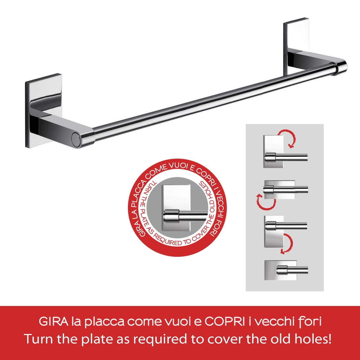  Gedy Portasalviette cm 35 Mod. Maine in acciaio inox e Cromall fissaggio a incollo by CeramicStore | Lo specialista del tuo bagno
