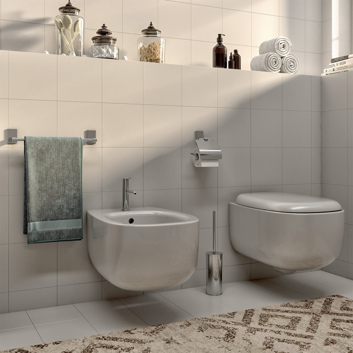  Gedy Portasalviette cm 35 Mod. Maine in acciaio inox e Cromall fissaggio a incollo by CeramicStore | Lo specialista del tuo bagno