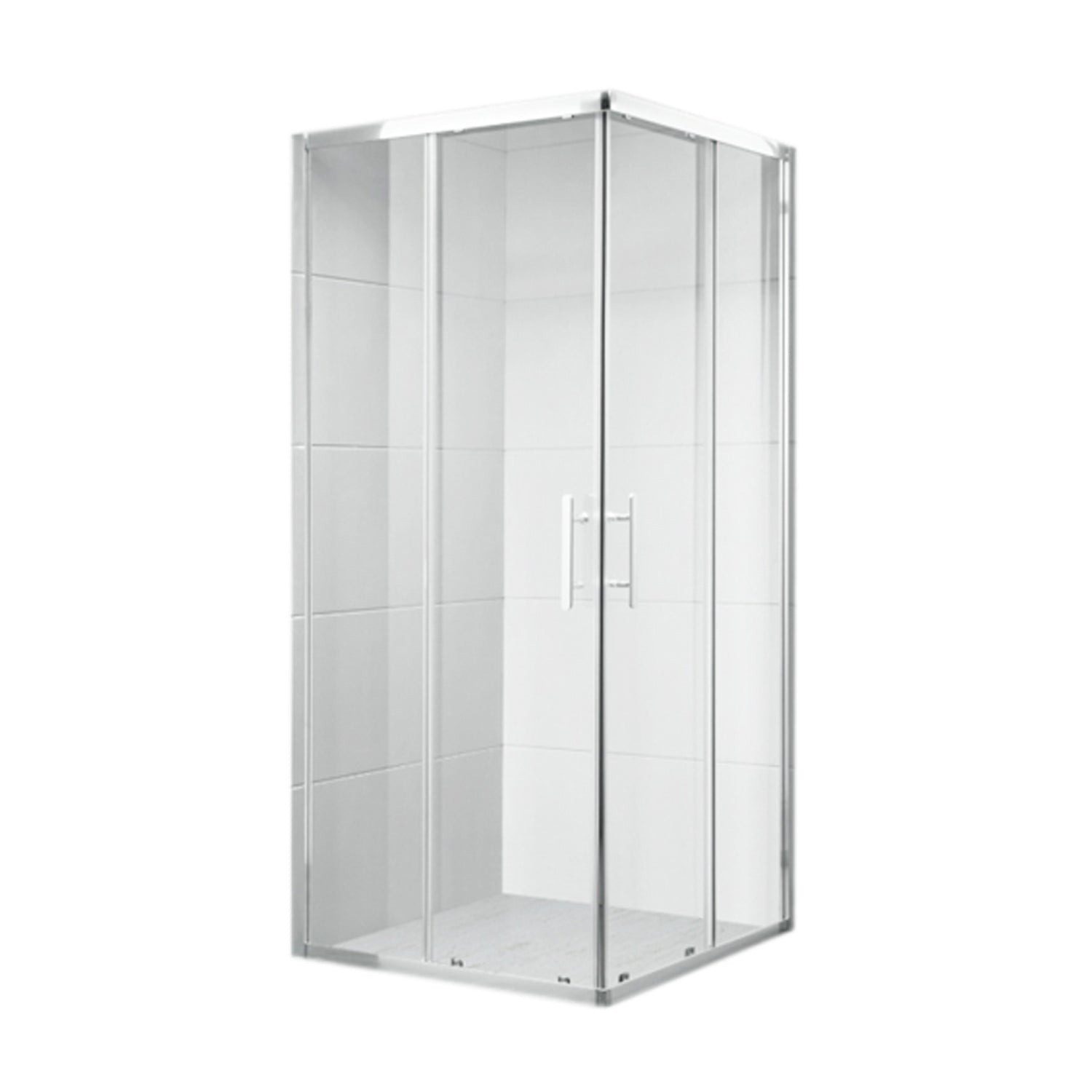 Box doccia angolare DocciaGo serie Zenith 80x80 cm con ante scorrevoli - Cromo 3